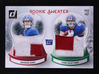 Cam Skattebo / Jaxson Dart 2025 Donruss Rookie Holiday Sweater Dual #3 RC at PristineAuction.com
