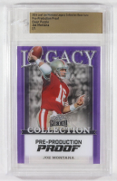 Joe Montana 2024 Leaf Joe Montana Legacy Base Auto Pre-Production Proof Clear Purple #NNO #1/1 (Leaf) at PristineAuction.com