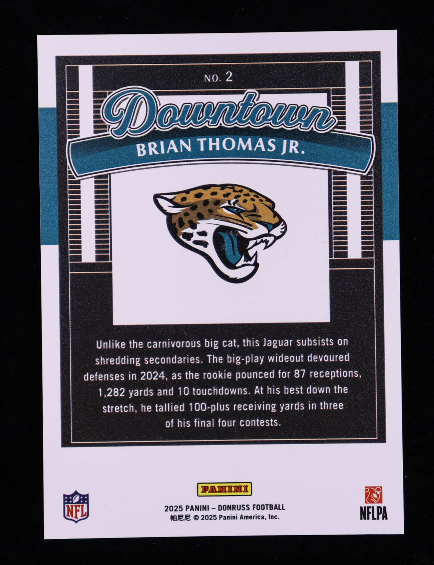 Brian Thomas Jr. 2025 Panini Donruss Downtown #2 at PristineAuction.com Brian Thomas Jr. 2025 Panini Donruss Downtown #2 at PristineAuction.com