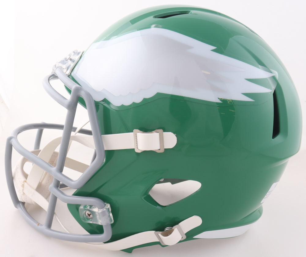 Andrew Mukuba Signed Eagles Full-Size Throwback Speed Helmet Inscribed "Fly Eagles Fly!!" (JSA) at PristineAuction.com Andrew Mukuba Signed Eagles Full-Size Throwback Speed Helmet Inscribed "Fly Eagles Fly!!" (JSA) at PristineAuction.com