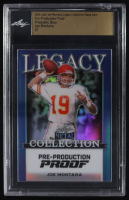 Joe Montana 2024 Leaf Joe Montana Legacy Base Auto Pre-Production Proof Prismatic Blue #NNO #1/1 (Leaf) at PristineAuction.com