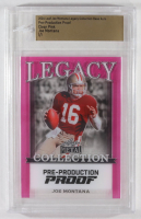 Joe Montana 2024 Leaf Joe Montana Legacy Base Auto Pre-Production Proof Clear Pink #NNO #1/1 (Leaf) at PristineAuction.com