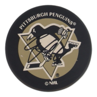 Martin Straka Signed Penguins Logo Hockey Puck (JSA) at PristineAuction.com