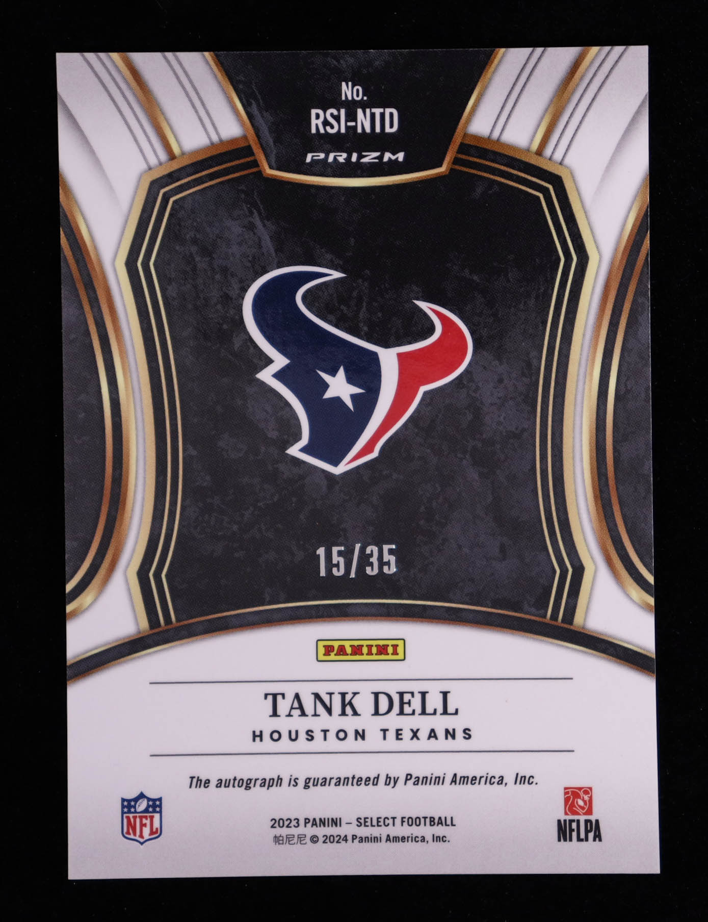 Tank Dell 2023 Panini Select Rookie Signatures White Prizm EXCH #RSI-NTD RC #15/35 at PristineAuction.com Tank Dell 2023 Panini Select Rookie Signatures White Prizm EXCH #RSI-NTD RC #15/35 at PristineAuction.com