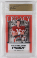 Joe Montana 2024 Leaf Joe Montana Legacy Base Auto Pre-Production Proof Clear Red #NNO #1/1 (Leaf) at PristineAuction.com