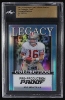 Joe Montana 2024 Leaf Joe Montana Legacy Base Auto Pre-Production Proof Prismatic Platinum #NNO #1/1 (Leaf) at PristineAuction.com