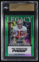 Joe Montana 2024 Leaf Joe Montana Legacy Base Auto Pre-Production Proof Prismatic Green #NNO #1/1 (Leaf) at PristineAuction.com
