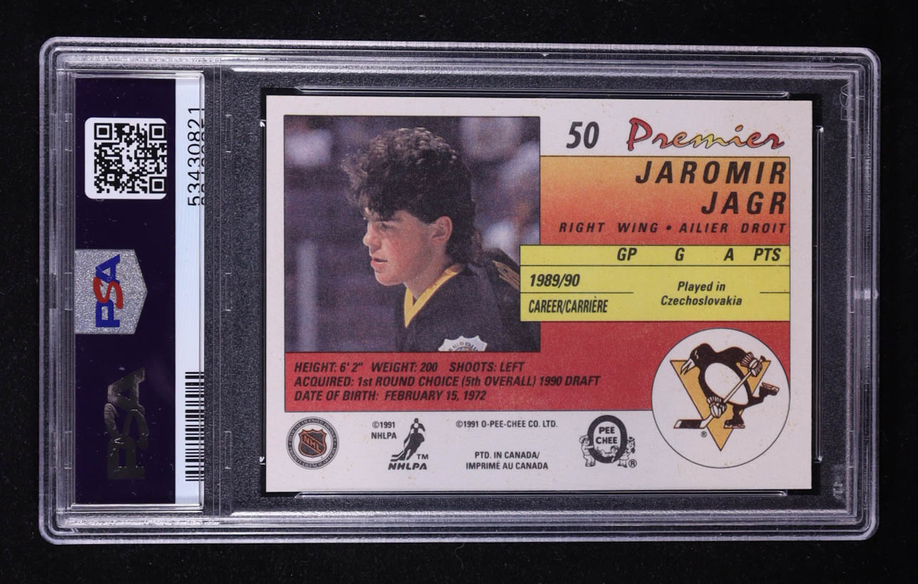 Jaromir Jagr 1990-91 OPC Premier #50 RC (PSA 9) at PristineAuction.com Jaromir Jagr 1990-91 OPC Premier #50 RC (PSA 9) at PristineAuction.com