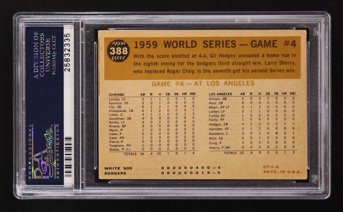Gil Hodges 1960 Topps #388 / World Series Game 4 Winning Homer (PSA 5) at PristineAuction.com Gil Hodges 1960 Topps #388 / World Series Game 4 Winning Homer (PSA 5) at PristineAuction.com