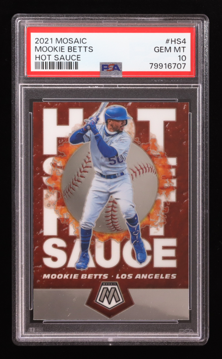 Mookie Betts 2021 Panini Mosaic Hot Sauce #4 (PSA 10) at PristineAuction.com Mookie Betts 2021 Panini Mosaic Hot Sauce #4 (PSA 10) at PristineAuction.com