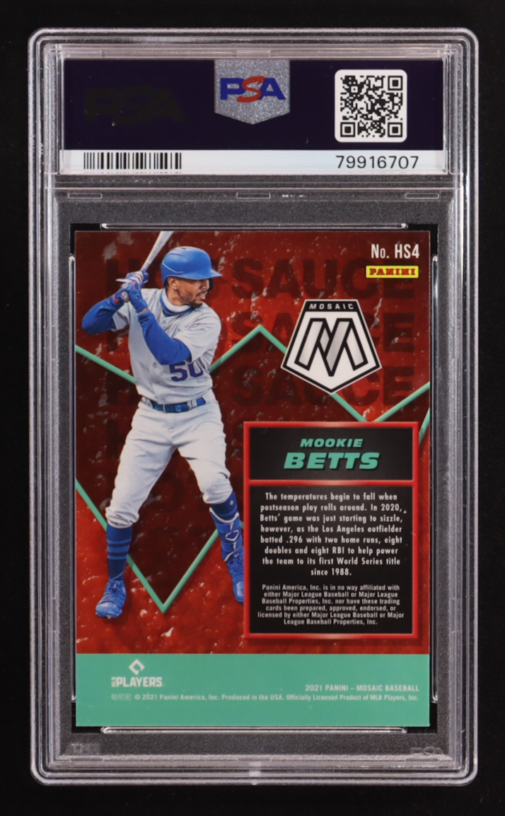 Mookie Betts 2021 Panini Mosaic Hot Sauce #4 (PSA 10) at PristineAuction.com Mookie Betts 2021 Panini Mosaic Hot Sauce #4 (PSA 10) at PristineAuction.com