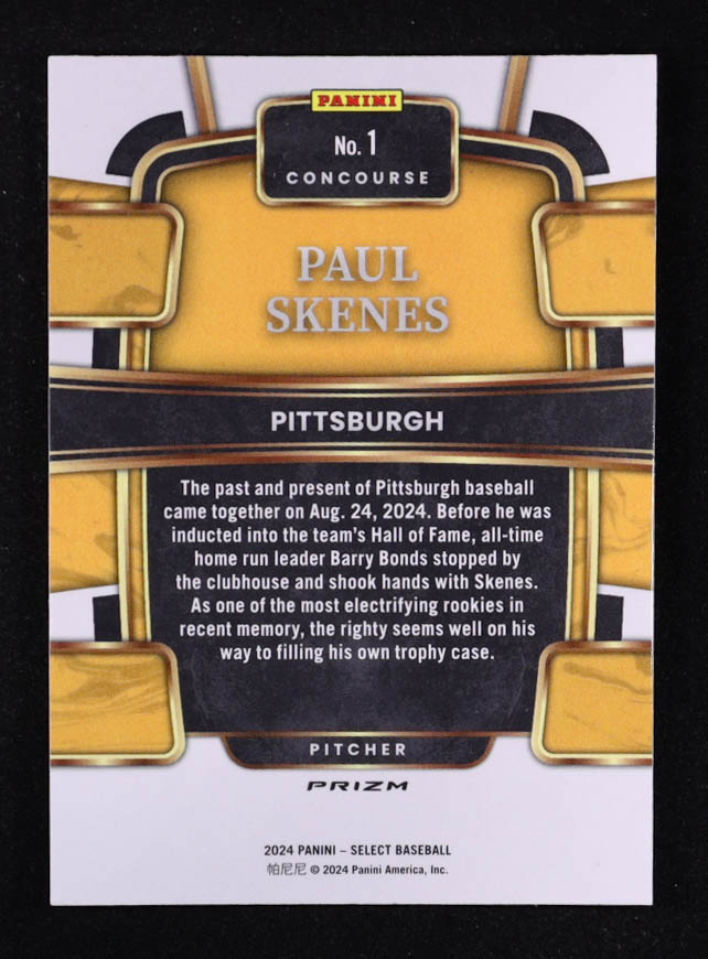 Paul Skenes 2024 Select Prizms Orange Flash #1 RC at PristineAuction.com Paul Skenes 2024 Select Prizms Orange Flash #1 RC at PristineAuction.com