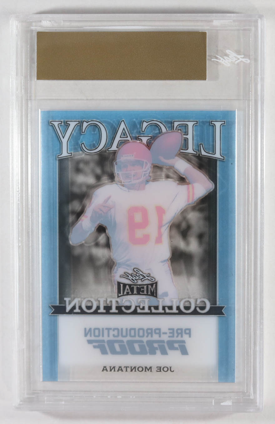 Joe Montana 2024 Leaf Joe Montana Legacy Base Auto Pre-Production Proof Clear Platinum #NNO #1/1 (Leaf) at PristineAuction.com Joe Montana 2024 Leaf Joe Montana Legacy Base Auto Pre-Production Proof Clear Platinum #NNO #1/1 (Leaf) at PristineAuction.com