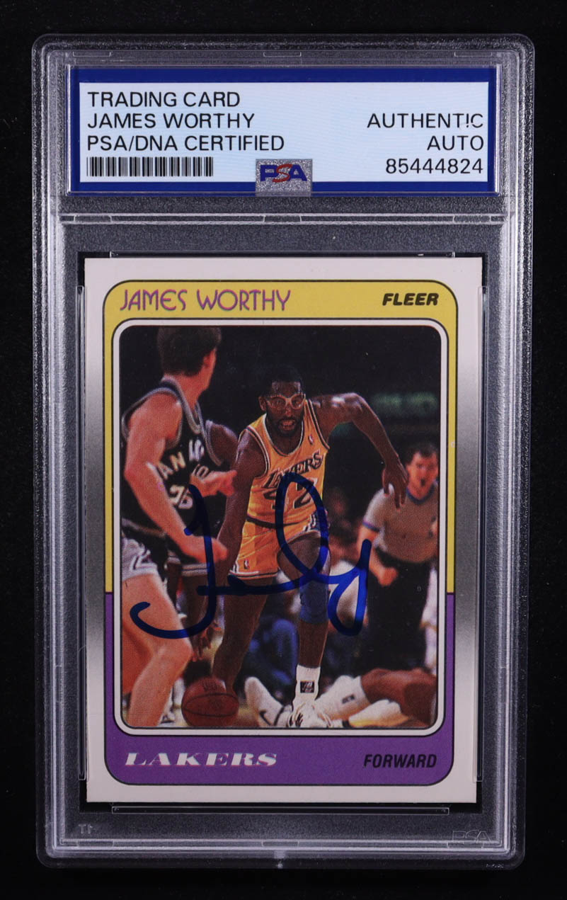 James Worthy Signed 1988-89 Fleer #70 (PSA) at PristineAuction.com James Worthy Signed 1988-89 Fleer #70 (PSA) at PristineAuction.com