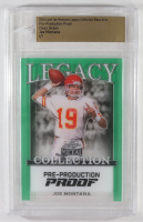 Joe Montana 2024 Leaf Joe Montana Legacy Base Auto Pre-Production Proof Clear Green #NNO #1/1 (Leaf) at PristineAuction.com