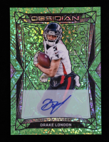 Drake London 2024 Panini Obsidian Green Etch Signatures #8 #6/6 at PristineAuction.com