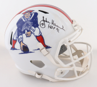 John Hannah Signed Patriots Full-Size Throwback Alternate Speed Helmet Inscribed "HOF 91" (Schwartz) at PristineAuction.com