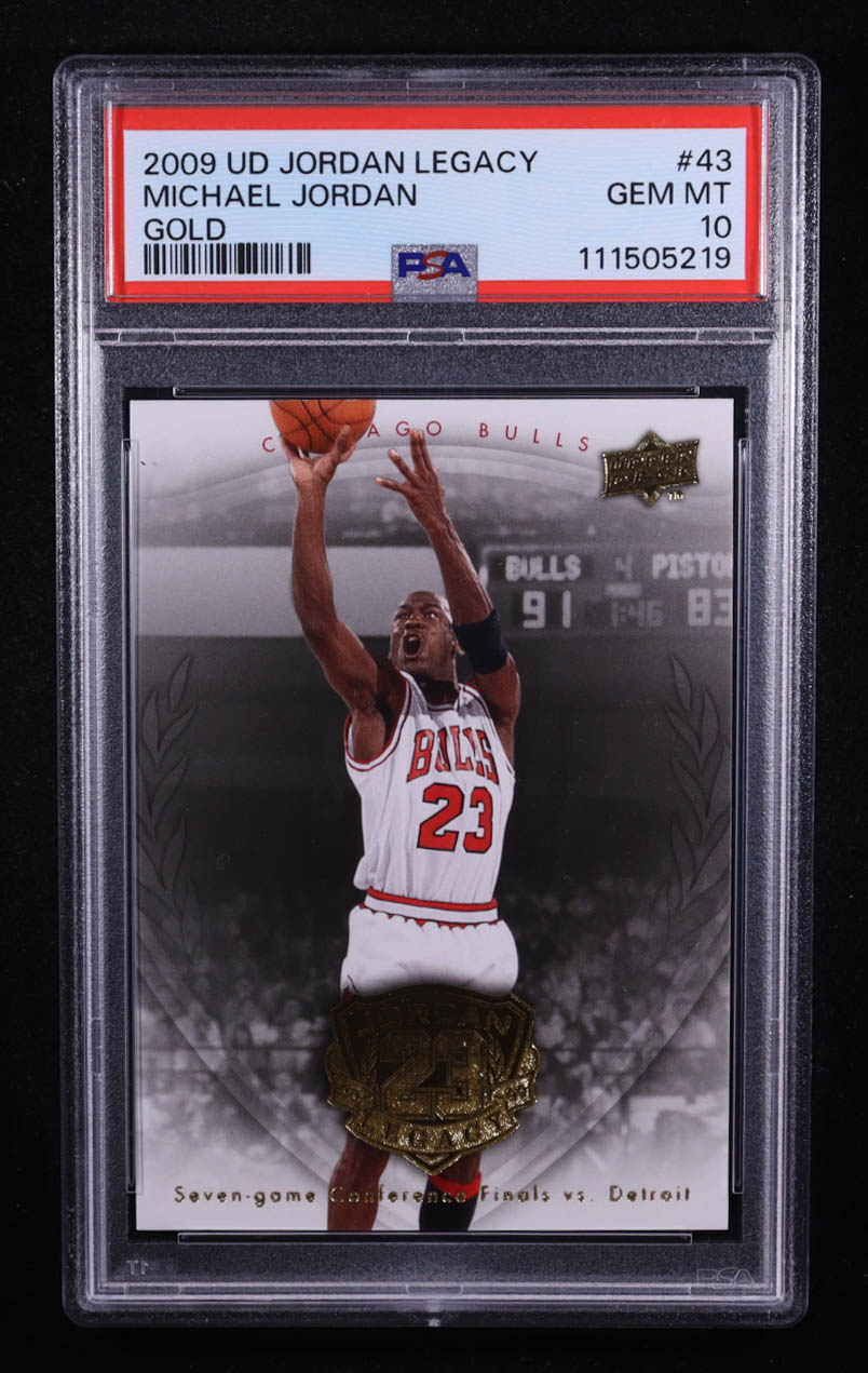 Michael Jordan 2009-10 Upper Deck Michael Jordan Legacy Collection Gold #43 (PSA 10) at PristineAuction.com Michael Jordan 2009-10 Upper Deck Michael Jordan Legacy Collection Gold #43 (PSA 10) at PristineAuction.com