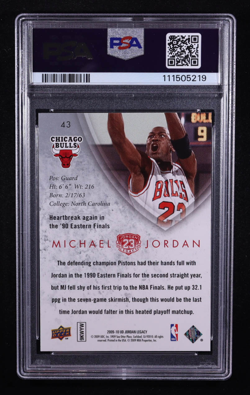 Michael Jordan 2009-10 Upper Deck Michael Jordan Legacy Collection Gold #43 (PSA 10) at PristineAuction.com Michael Jordan 2009-10 Upper Deck Michael Jordan Legacy Collection Gold #43 (PSA 10) at PristineAuction.com