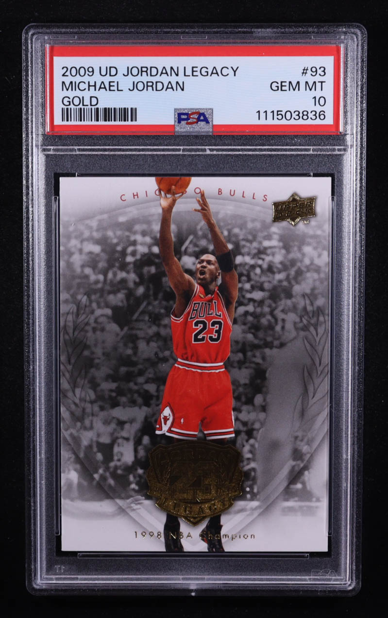 Michael Jordan 2009-10 Upper Deck Michael Jordan Legacy Collection Gold #93 (PSA 10) at PristineAuction.com Michael Jordan 2009-10 Upper Deck Michael Jordan Legacy Collection Gold #93 (PSA 10) at PristineAuction.com