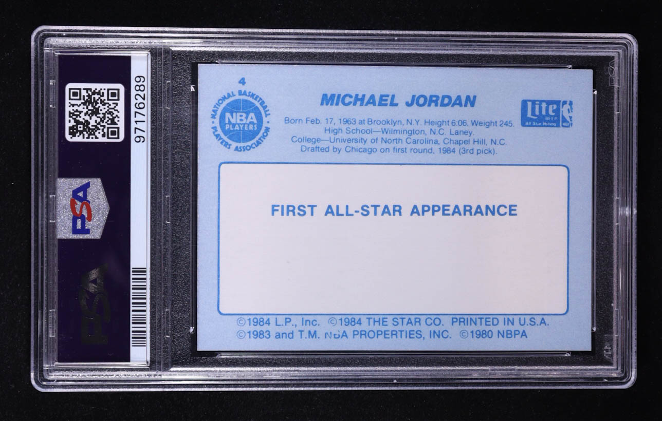 Michael Jordan 1985 Star Lite All-Stars #4 RC (PSA 6) at PristineAuction.com Michael Jordan 1985 Star Lite All-Stars #4 RC (PSA 6) at PristineAuction.com