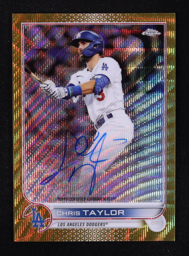 Chris Taylor 2022 Topps Chrome Veteran Autographs Gold Wave Refractors #CVACT #38/50 at PristineAuction.com Chris Taylor 2022 Topps Chrome Veteran Autographs Gold Wave Refractors #CVACT #38/50 at PristineAuction.com