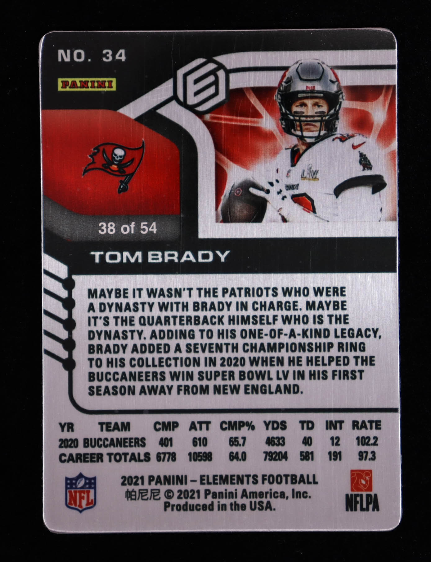 Tom Brady 2021 Panini Elements Xenon #34 #38/54 at PristineAuction.com Tom Brady 2021 Panini Elements Xenon #34 #38/54 at PristineAuction.com