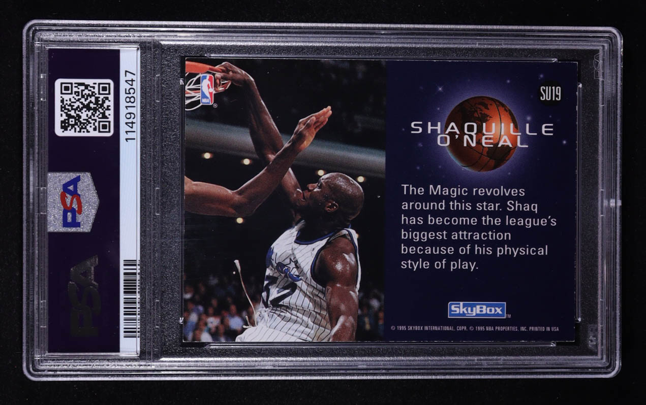 Shaquille O'Neal Signed 1994-95 SkyBox Premium Slammin' Universe #SU19 (PSA 6 | Autograph Graded PSA 9) at PristineAuction.com Shaquille O'Neal Signed 1994-95 SkyBox Premium Slammin' Universe #SU19 (PSA 6 | Autograph Graded PSA 9) at PristineAuction.com