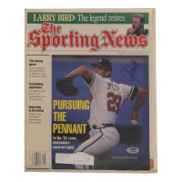 John Smoltz Signed Braves 1992 "Sporting News" Newspaper (PSA) at PristineAuction.com