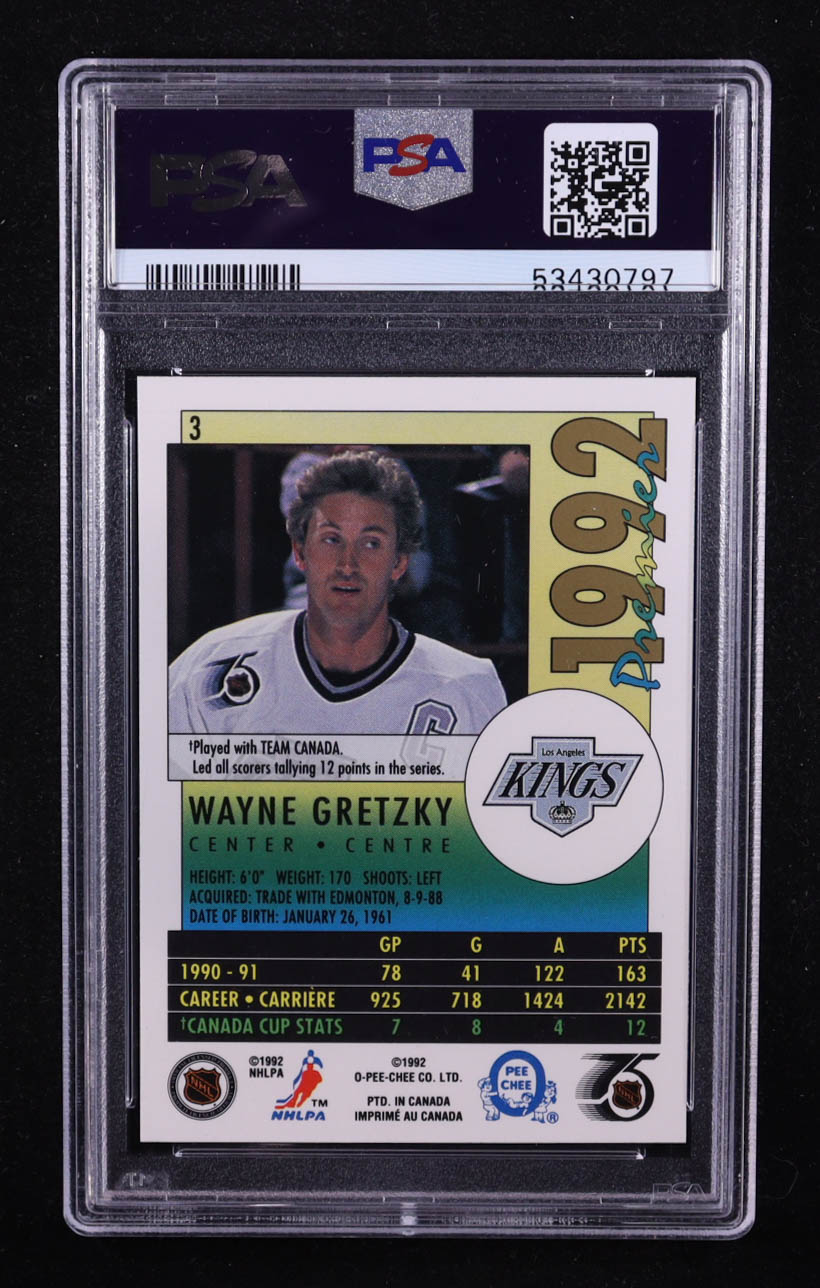 Wayne Gretzky 1991-92 OPC Premier #3 (PSA 9) at PristineAuction.com Wayne Gretzky 1991-92 OPC Premier #3 (PSA 9) at PristineAuction.com