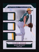 Max Muncy 2025 Panini National Treasures Game Gear Trio Swatches Holo Silver #48 #14/25 RC at PristineAuction.com