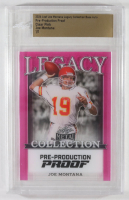 Joe Montana 2024 Leaf Joe Montana Legacy Base Auto Pre-Production Proof Clear Pink #NNO #1/1 (Leaf) at PristineAuction.com
