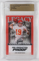 Joe Montana 2024 Leaf Joe Montana Legacy Base Auto Pre-Production Proof Clear Red #NNO #1/1 (Leaf) at PristineAuction.com