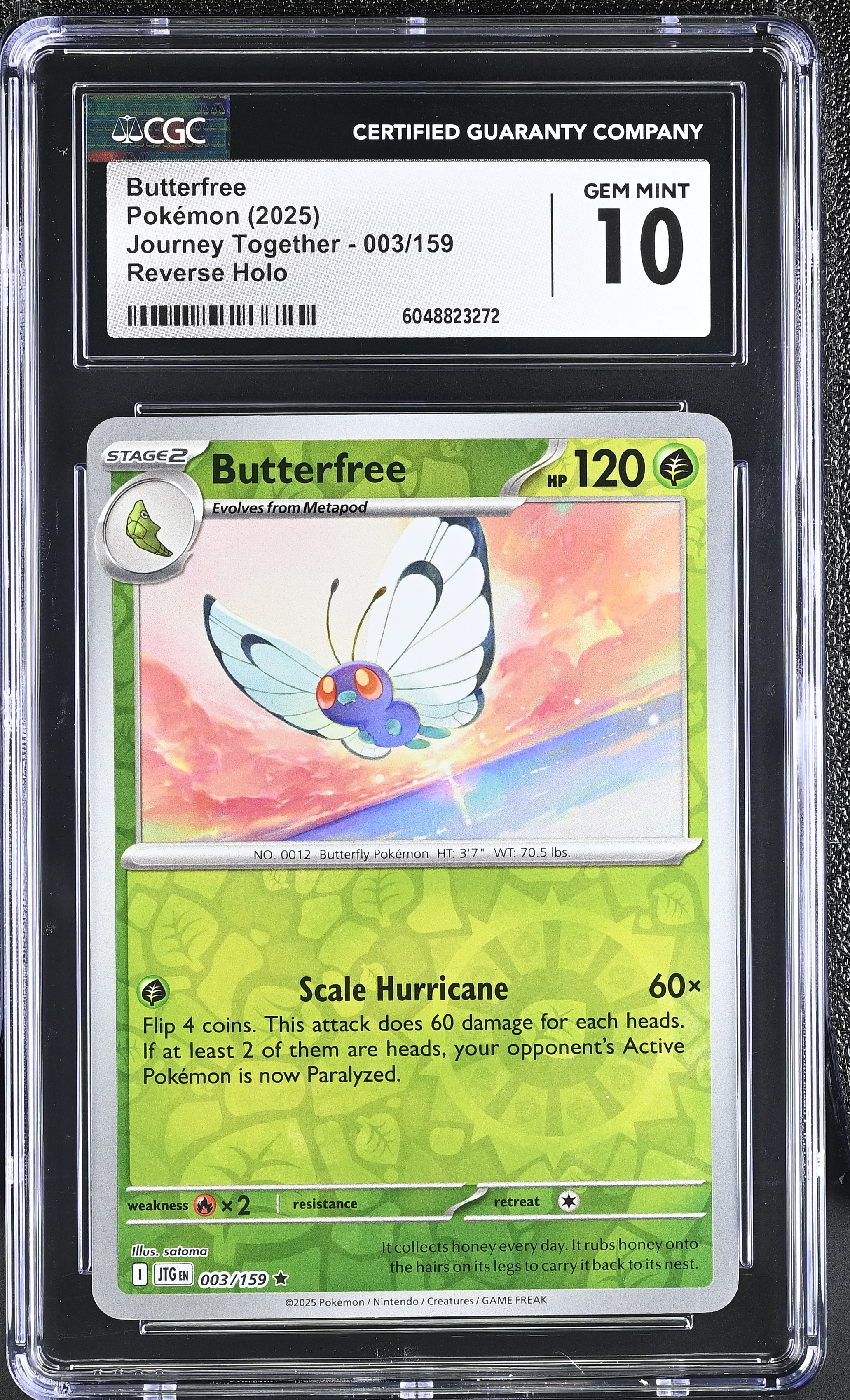 Butterfree 2025 Pokemon Journey Together #003/159 (CGC 10) at PristineAuction.com Butterfree 2025 Pokemon Journey Together #003/159 (CGC 10) at PristineAuction.com