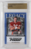 Joe Montana 2024 Leaf Joe Montana Legacy Base Auto Pre-Production Proof Clear Blue #NNO #1/1 (Leaf) at PristineAuction.com