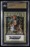 Joe Montana 2024 Leaf Joe Montana Legacy Base Auto Pre-Production Proof Super Prismatic Gold #NNO #1/1 (Leaf) at PristineAuction.com