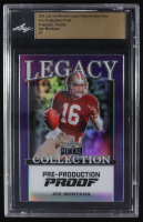 Joe Montana 2024 Leaf Joe Montana Legacy Base Auto Pre-Production Proof Prismatic Purple #NNO #1/1 (Leaf) at PristineAuction.com