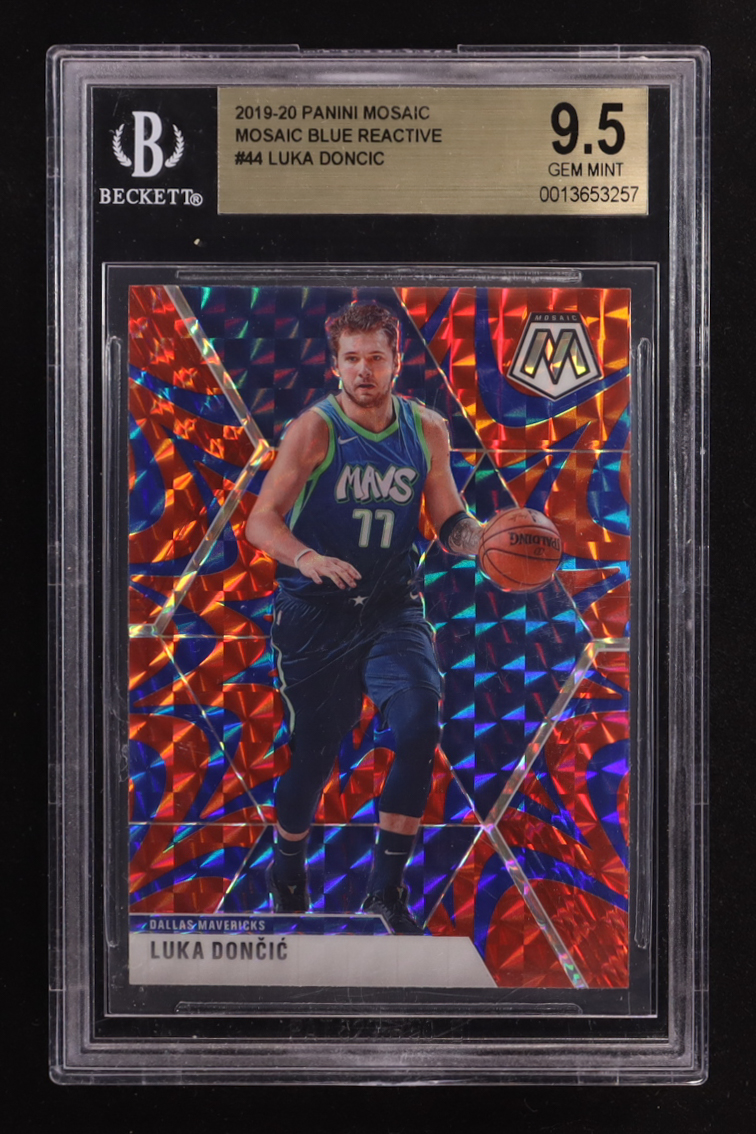 Luka Doncic 2019-20 Panini Mosaic Mosaic Blue Reactive #44 (BGS 9.5) at PristineAuction.com Luka Doncic 2019-20 Panini Mosaic Mosaic Blue Reactive #44 (BGS 9.5) at PristineAuction.com