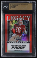 Joe Montana 2024 Leaf Joe Montana Legacy Base Auto Pre-Production Proof Prismatic Red #NNO #1/1 (Leaf) at PristineAuction.com