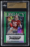 Joe Montana 2024 Leaf Joe Montana Legacy Base Auto Pre-Production Proof Prismatic Green #NNO #1/1 (Leaf) at PristineAuction.com