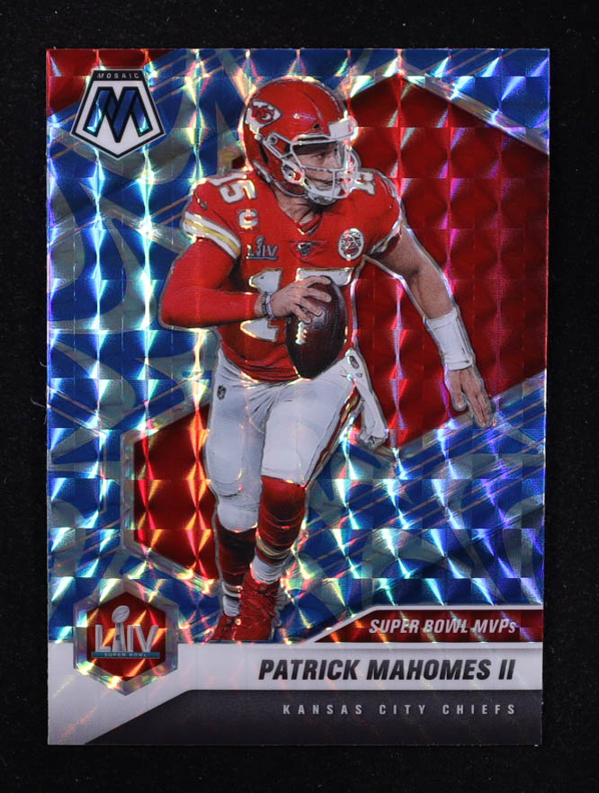 Patrick Mahomes II 2021 Panini Mosaic Mosaic Reactive Blue #288 MVP at PristineAuction.com Patrick Mahomes II 2021 Panini Mosaic Mosaic Reactive Blue #288 MVP at PristineAuction.com