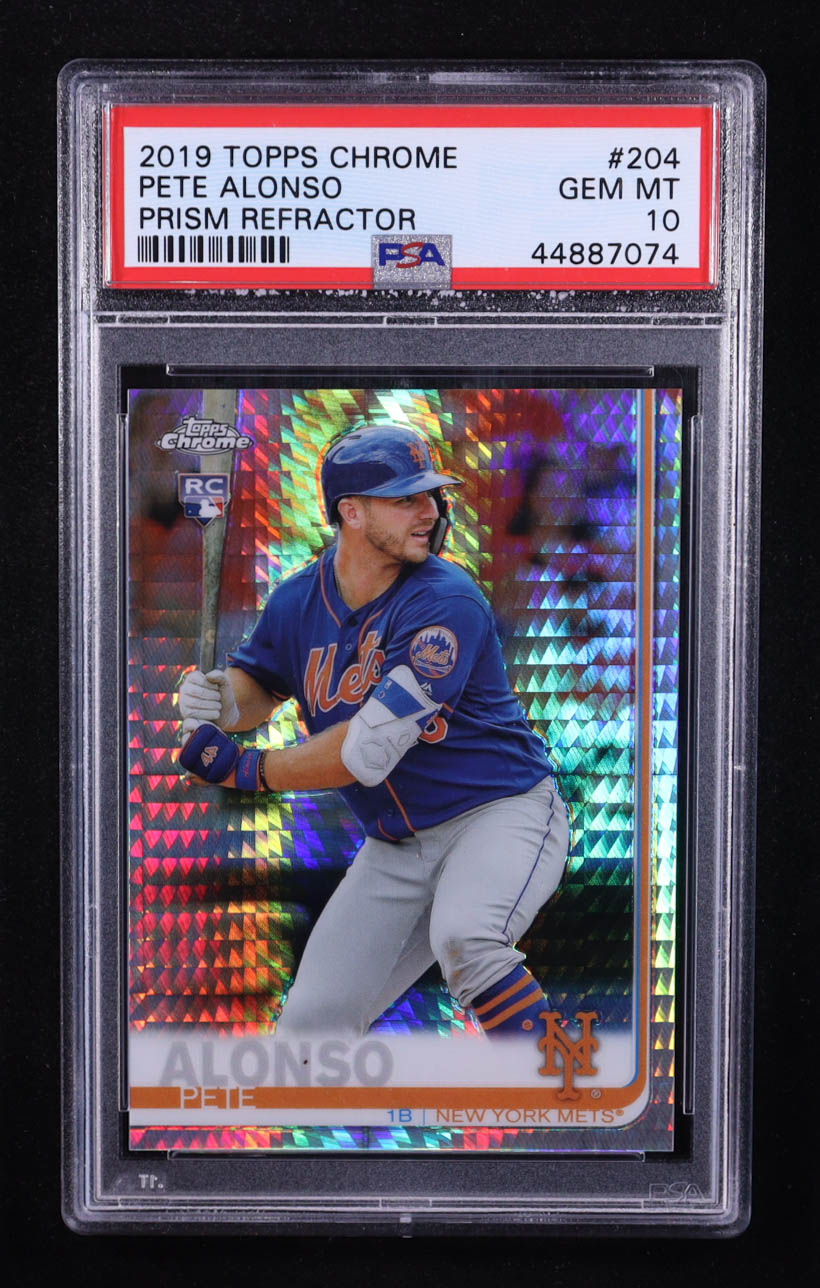 Pete Alonso 2019 Topps Chrome Prism Refractors #204 RC (PSA 10) at PristineAuction.com Pete Alonso 2019 Topps Chrome Prism Refractors #204 RC (PSA 10) at PristineAuction.com