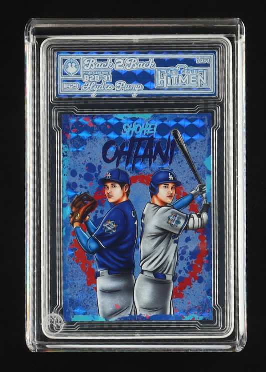 Shohei Ohtani "Back 2 Back" 2024 The Case Hitmen Custom Disco B2B-31 #429 #1/1 with (2) Custom Coins & Display Box at PristineAuction.com Shohei Ohtani "Back 2 Back" 2024 The Case Hitmen Custom Disco B2B-31 #429 #1/1 with (2) Custom Coins & Display Box at PristineAuction.com