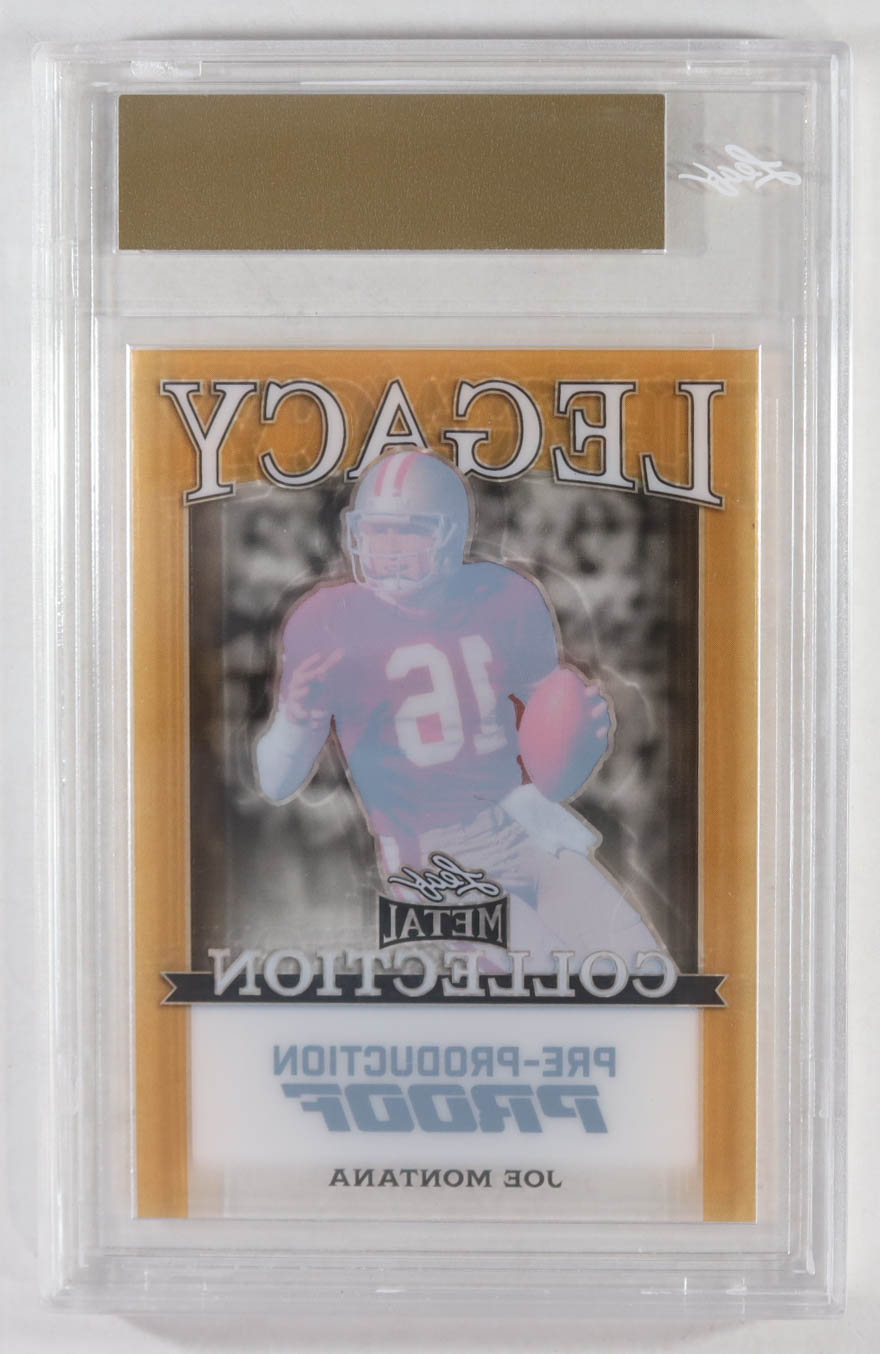 Joe Montana 2024 Leaf Joe Montana Legacy Base Auto Pre-Production Proof Clear Gold #NNO #1/1 (Leaf) at PristineAuction.com Joe Montana 2024 Leaf Joe Montana Legacy Base Auto Pre-Production Proof Clear Gold #NNO #1/1 (Leaf) at PristineAuction.com
