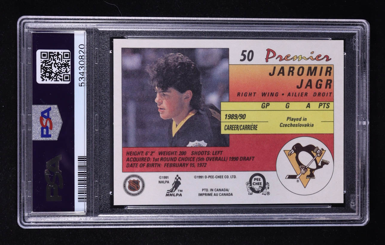 Jaromir Jagr 1990-91 OPC Premier #50 RC (PSA 9) at PristineAuction.com Jaromir Jagr 1990-91 OPC Premier #50 RC (PSA 9) at PristineAuction.com