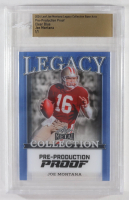 Joe Montana 2024 Leaf Joe Montana Legacy Base Auto Pre-Production Proof Clear Blue #NNO #1/1 (Leaf) at PristineAuction.com