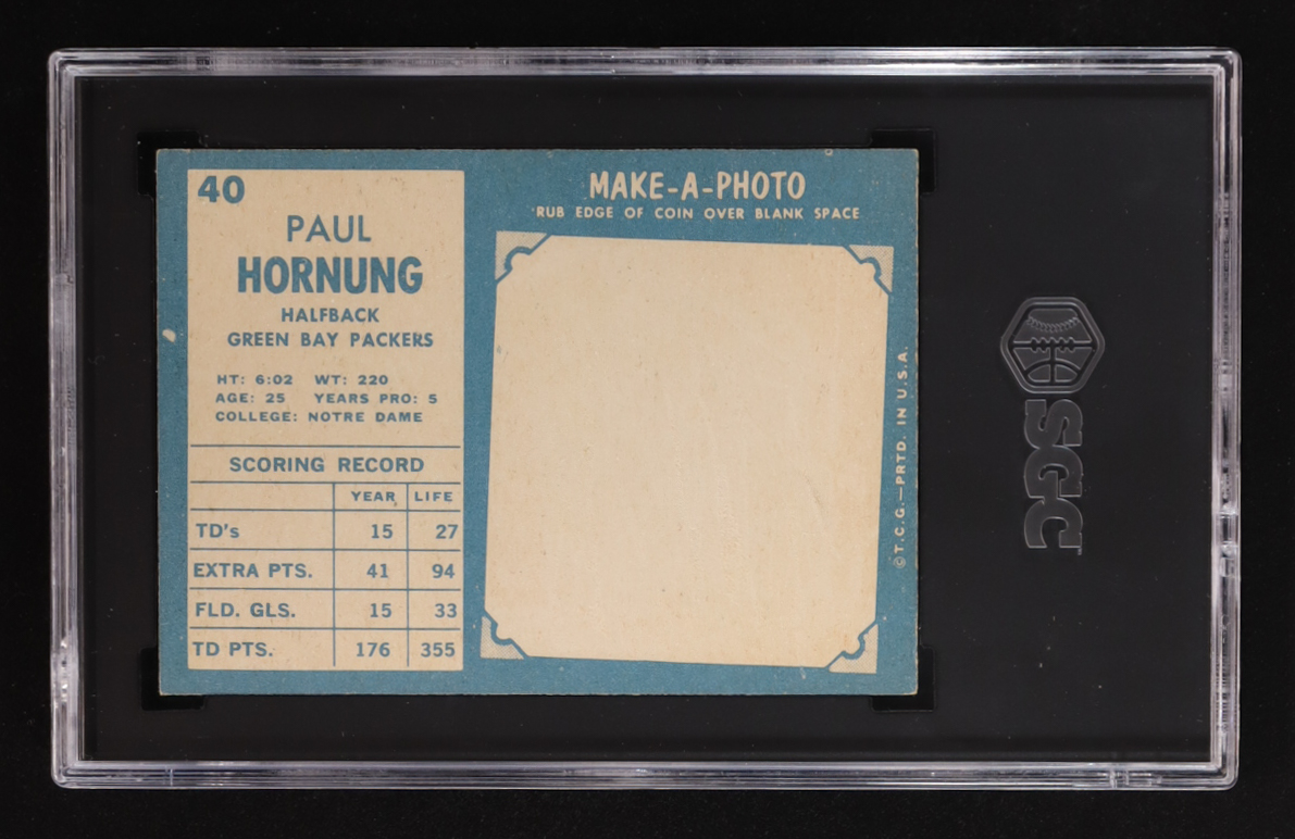Paul Hornung 1961 Topps #40 (SGC 3) at PristineAuction.com Paul Hornung 1961 Topps #40 (SGC 3) at PristineAuction.com