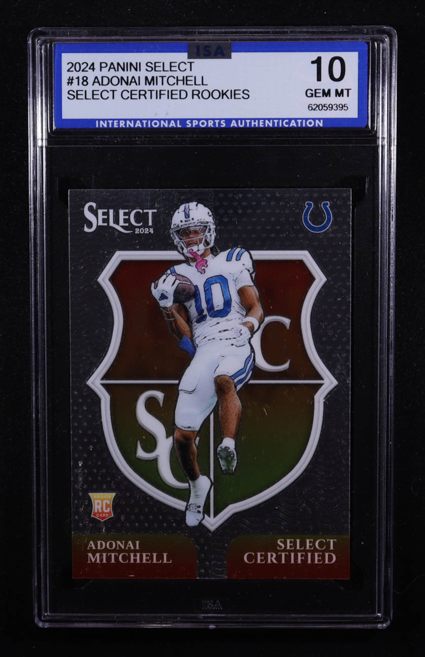 Adonai Mitchell 2024 Panini Select Certified Rookies #18 RC (ISA 10) at PristineAuction.com Adonai Mitchell 2024 Panini Select Certified Rookies #18 RC (ISA 10) at PristineAuction.com