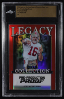 Joe Montana 2024 Leaf Joe Montana Legacy Base Auto Pre-Production Proof Prismatic Red #NNO #1/1 (Leaf) at PristineAuction.com