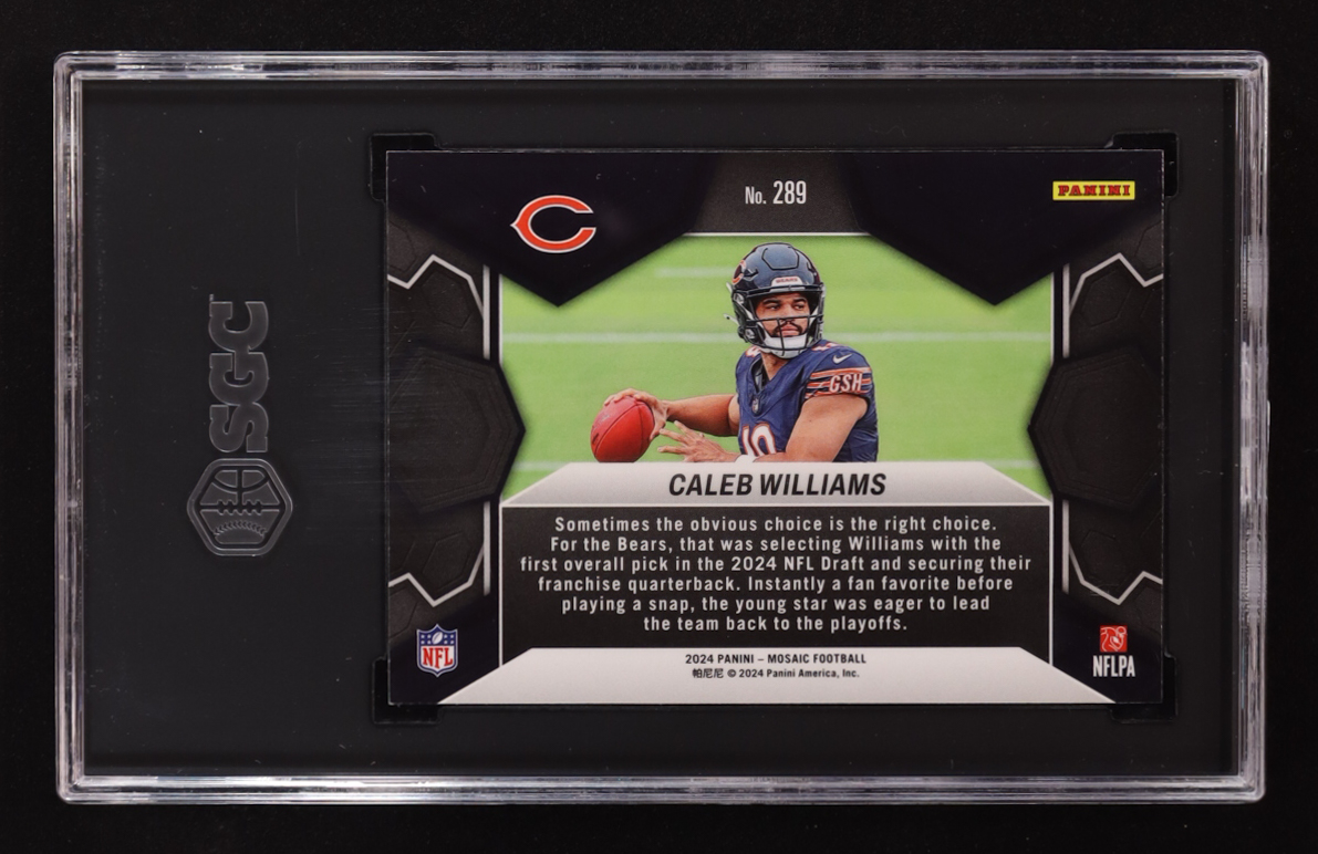 Caleb Williams 2024 Panini Mosaic #289 DEB RC (SGC 9.5) at PristineAuction.com Caleb Williams 2024 Panini Mosaic #289 DEB RC (SGC 9.5) at PristineAuction.com